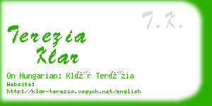 terezia klar business card